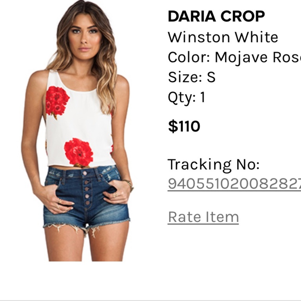 Winston White Floral Open Back Top